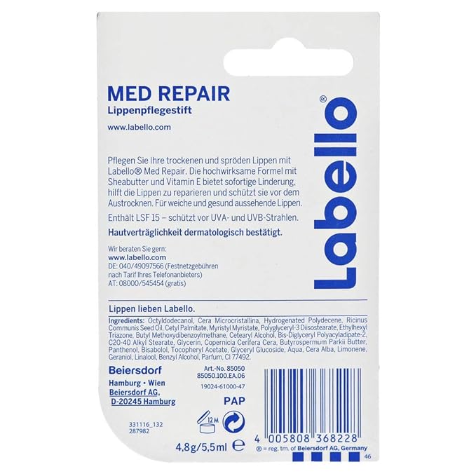 Labello, Med Protection Lip Balm, 5 Gram