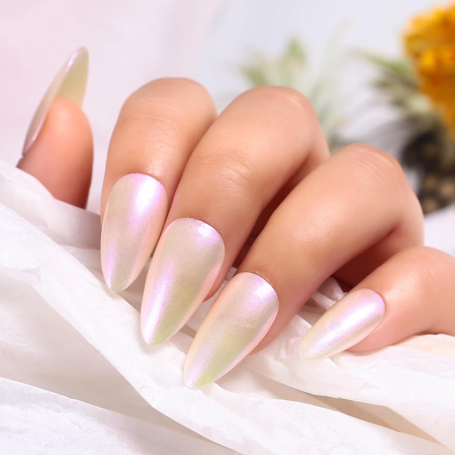 Major Dijit Quick Dry Nail Polish Pearl White Pink Summer Nail Lacquer for Nail Art Regular Nail Polish 0.41 fl oz.