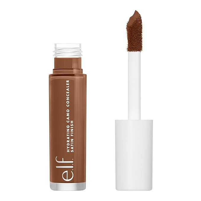 e.l.f. Hydrating Camo Concealer, Lightweight, Full Coverage, Long Lasting, Conceals, Corrects, Covers, Hydrates, Highlights, Rich Cocoa, Satin Finish, 25 Shades, All-Day Wear, 0.20 Fl Oz