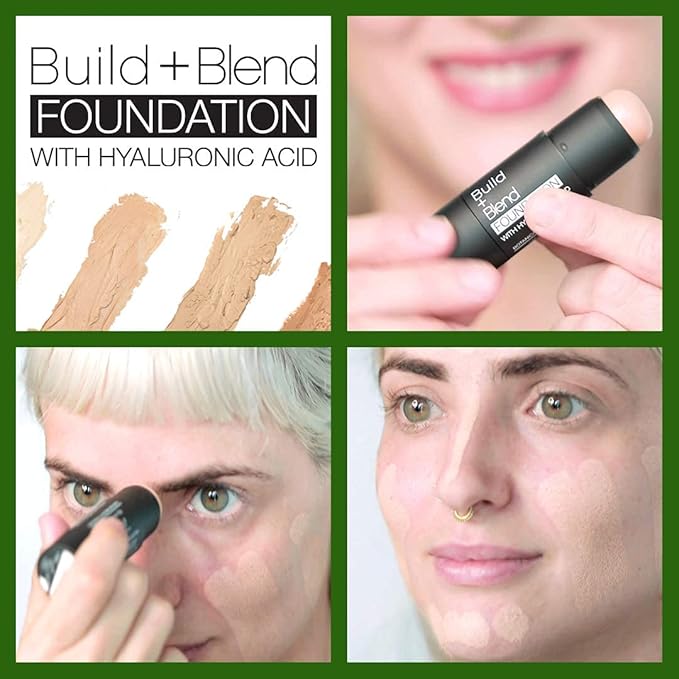 Palladio BUILD + BLEND Foundation Stick, Contour Stick for Face, Professional Makeup for Perfect Look, 0.25 Ounce (Porcelain)