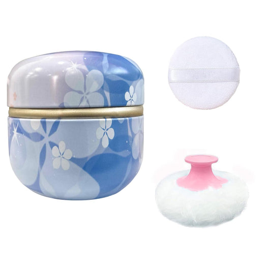 Body Powder Puff and Container for Dusting Powder, Women Powder Puff and Powder Case for Bath and Travel (Floral Diary)