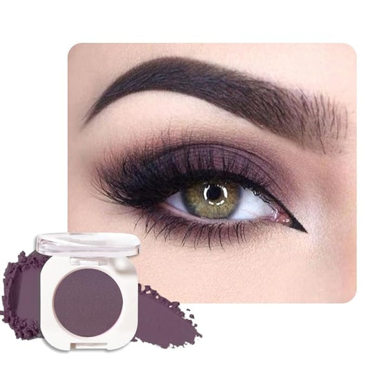 Eggplant Purple Single Matte Eyeshadow Makeup, Neutral Powde Eye Shadow for Women, Deep Dark Mauve Plum Purple Matte Singles Eyeshadow Palette Pigmented Waterproof, Girls Eyeshadows Gift 15