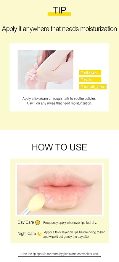 Vitamin Lip Sleeping Mask 10g / 0.35 oz. (Pack of 2) Contains 5,000ppm of vitamin E, Nourishing Moisturizing Elasticity Keratin Care, Lip Balm For Chapped, Cracked, Dry, Wrinkled Lips