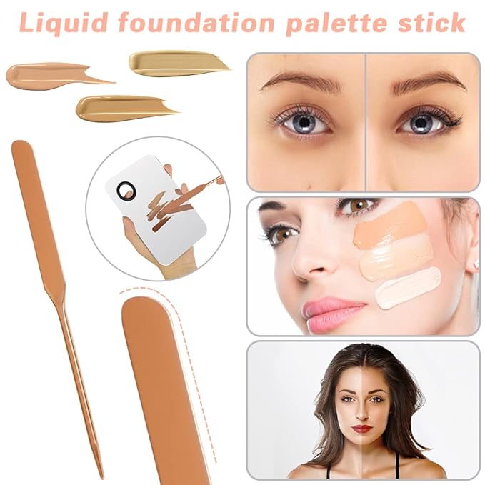 5PCS Makeup Mixing Palette, Stainless Steel Cosmetic Makeup Palette With Spatula Makeup Artist Tool, Professional Cosmetic Mixing Makeup Palette For Mixing Eye Shadow/Eyelash/Nail Art/Foundation