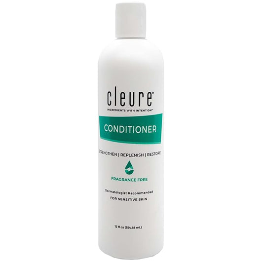 Cleure Hydrating Fragrance Free Conditioner - Hypoallergenic, SLS Free & Paraben Free - Unscented (12 Fl Oz, Pack of 1)