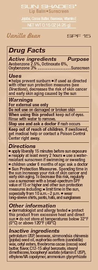 Melaleuca Sun Shades Lip Balm - Vanilla Bean