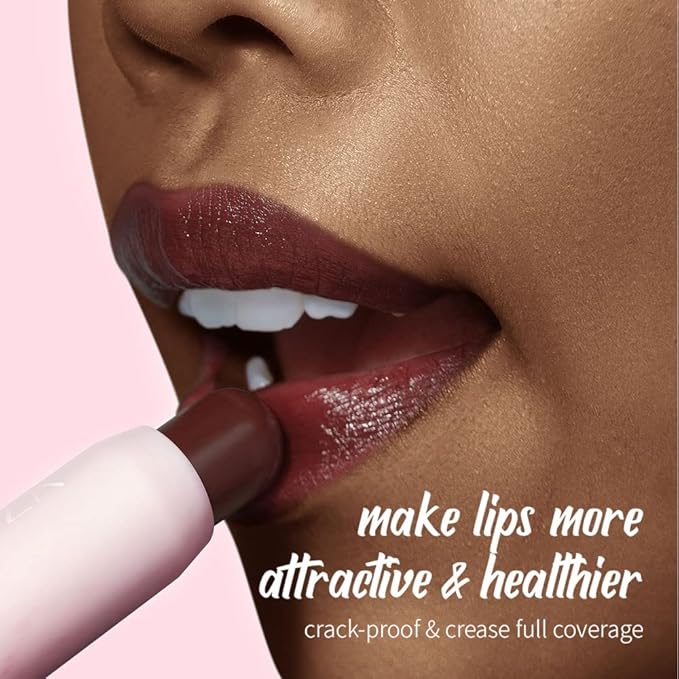 Tinted Lip Balm, Natural Semi-Gloss Finish, Hydrating / Coloring 2 in 1 Lip Stick for Girls & Women 01 Dark-Mauve