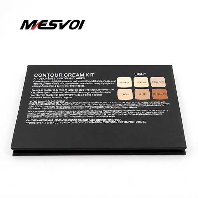 6 Color Contour and Highlighting Makeup Kit Contouring Foundation Concealer Palette Cream Kit Mattle (Medium)