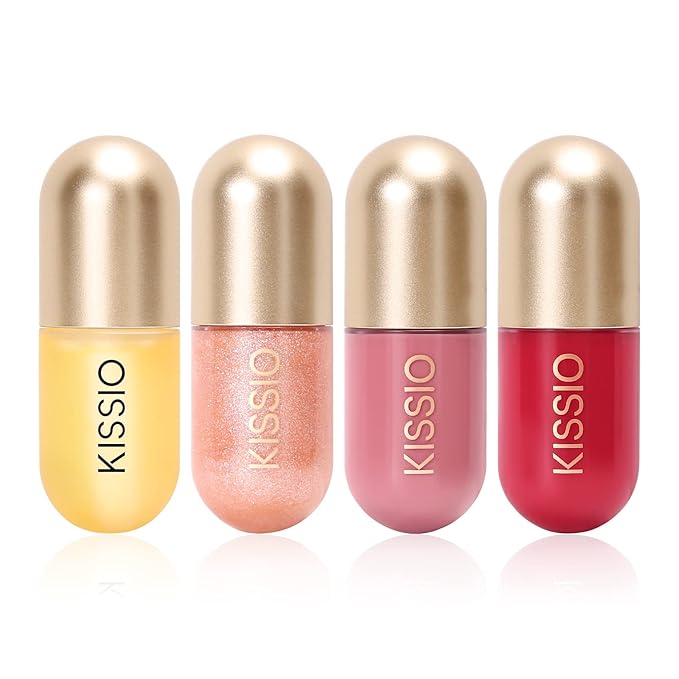 KISSIO Lip Plumper,Color Lip Plumper Gloss,Lip Enhancer,Plant Extracts Plumping Lip Serum,Moisturizing Lip Gloss for Fuller Lips and Hydrated Beauty Lips 5.5ml (05 Dogwood)