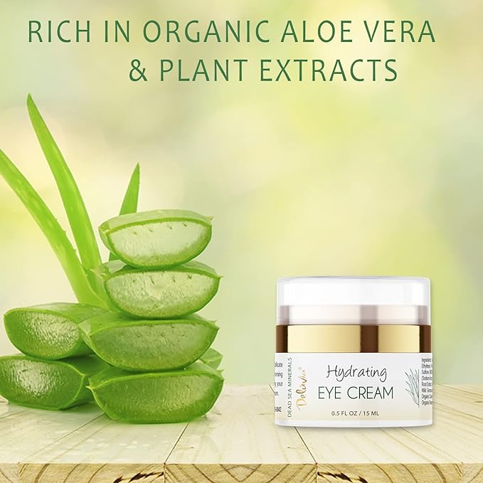 Deluvia Eye Cream Moisturizer, Under Eye and Around Eye Hydrating Eye Cream, Organic Aloe Vera, Vitamin E, Rosehip Seed Oil for Dry Skin and Wrinkles.(.5 Oz)
