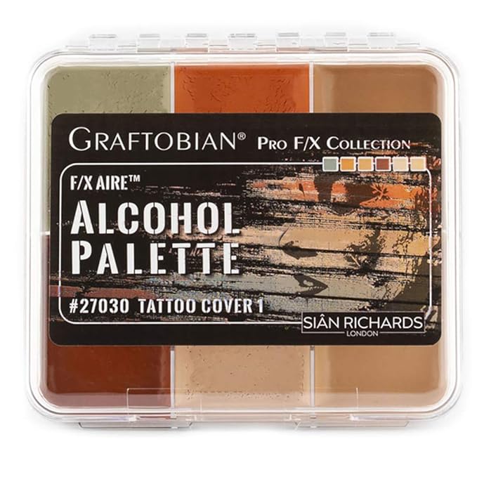 Graftobian F/X Aire Alcohol Activated Palette - SFX Makeup (Tattoo Cover 1 - Light)