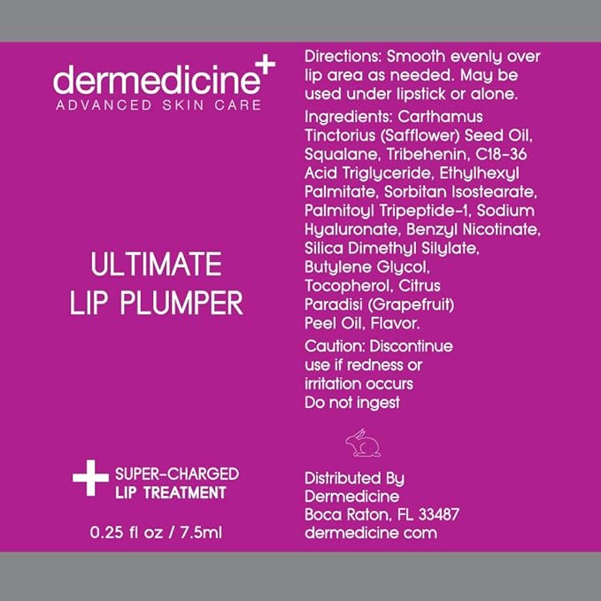 Ultimate Lip Plumper Super-Charged Lip Treatment w/Peptides, Vitamin E & Hyaluronic Spheres | May Enhances and Boost Lips for a Plumper Appearance 0.25 fl oz / 7.5ml