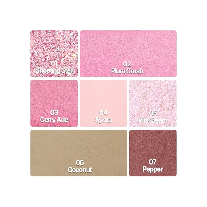 Espoir Real Eye Palette #6 Plum Soda | Everyday Multi-Use Long-Lasting and Blendable 7 Colors Eyeshadow Palette for Eyeshadow Base and Cheeks Makeup | Warm, Cool, Neutrals | Korean Makeup