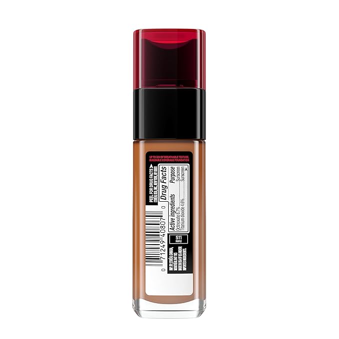 L'Oreal Paris Makeup Infallible Up to 32 Hour Fresh Wear Lightweight Foundation, 511 Maple, 1 Fl Oz, Packaging May Vary