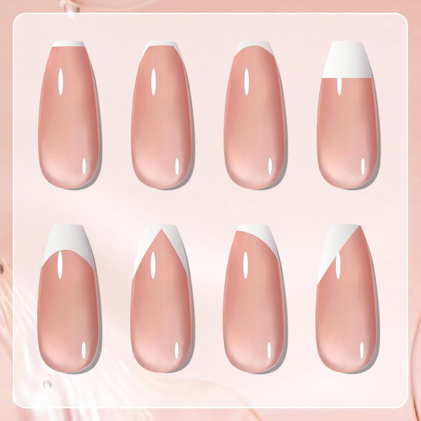Born Pretty French Manicure Kit, Nail Stamper and 2Pcs Gel Nail Polish, Include Jelly Natural Pink White Colors for French Tip, U V Light Cure