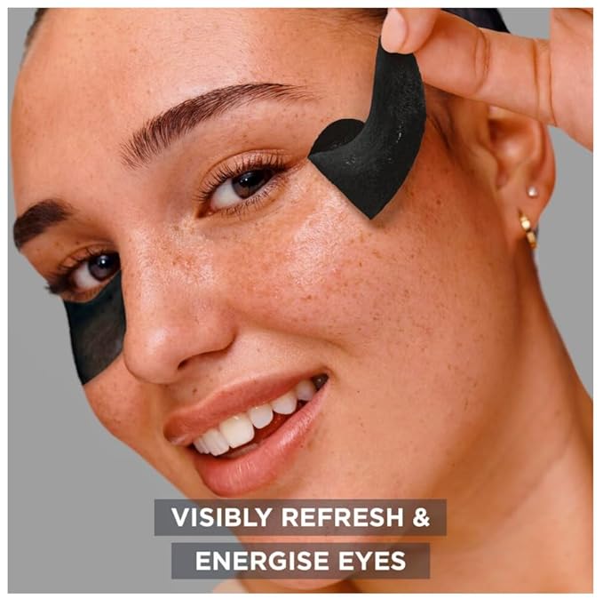 Garnier Charcoal Caffeine Depuffing Anti-Eye Bags Sheet Eye Mask (6 COUNT)