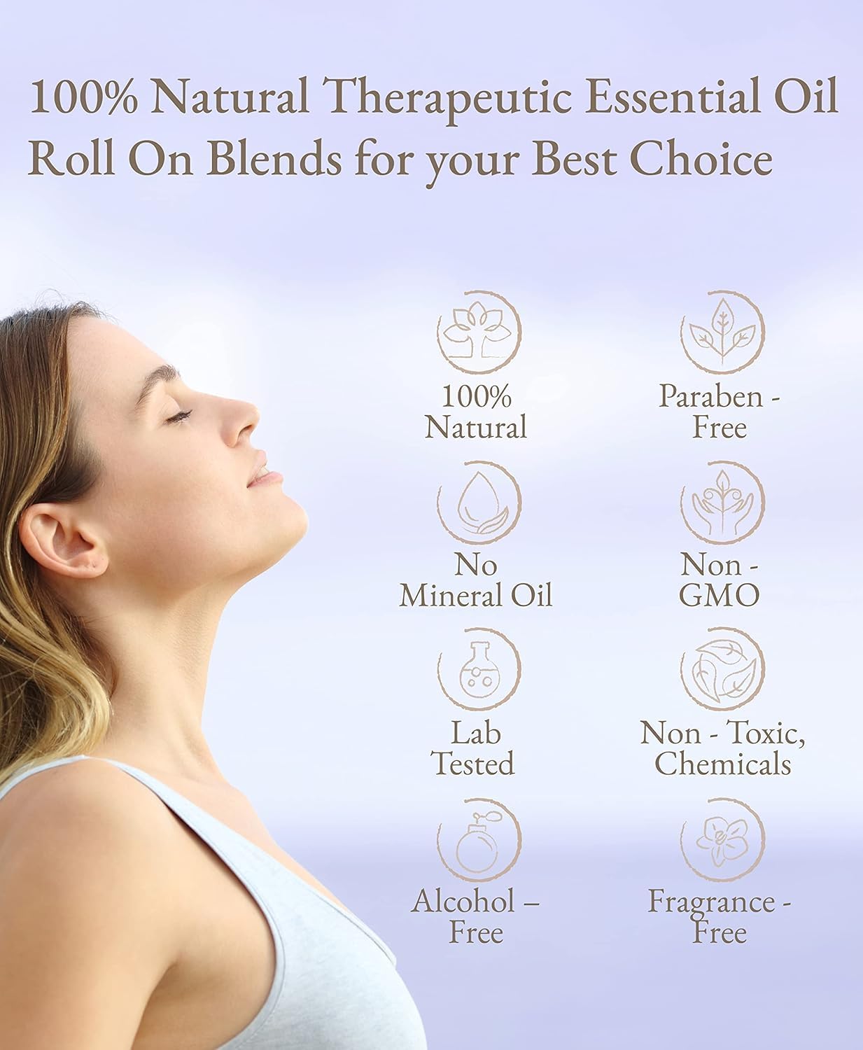 Essential Oil Roll On Blend, Orchid Oil Gift Set, Well-Being, Body Care, Massage, Relaxing, 6 Pack, 0.17oz, Elegant White