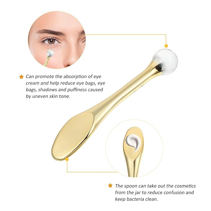 EXCEART 6pcs Metal Makeup Spatula Mini Spoon Eye Cream Massage Sticks Beauty Scoop for Facial Cosmetic Face Cream