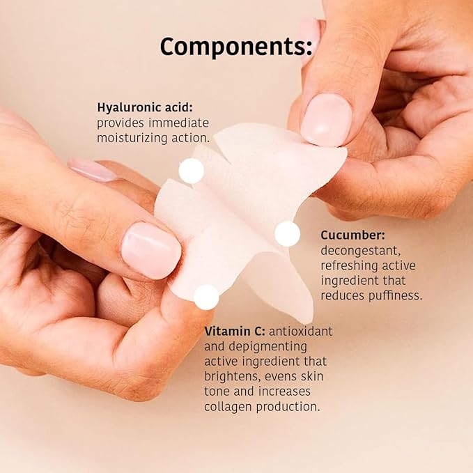 Eye Masks for Anti-Fatigue & Illuminating, Pack of 5 Pairs - Reduces Dark Circles, Puffiness - Hydrating with Vitamin C, Cucumber, Hyaluronic Acid - Vegan, Cruelty-Free Skincare Treatment