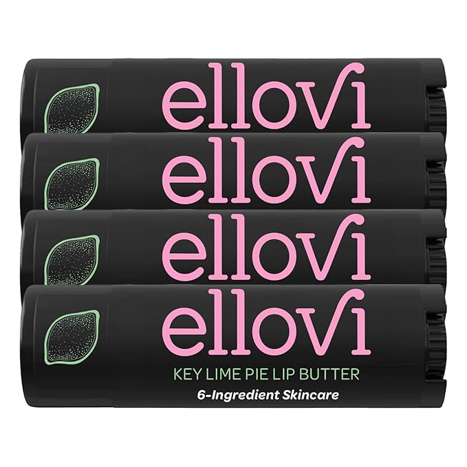 Natural Lip Butter Lip Balm - Key Lime - Pure Enough to Eat - Made With Just 6 Vegan Ingredients - Moisturizing Lip Care for All Day Hydration (4-Pack)