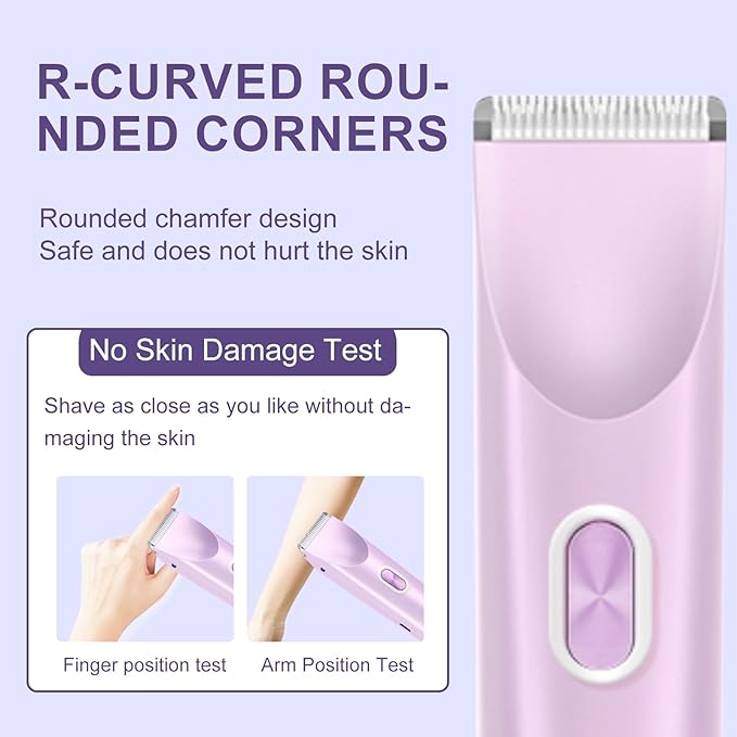 Bikini Trimmer for Women,Dermave Bikini Shaver,Electric Razors for Women Pubic Hair (Purple)