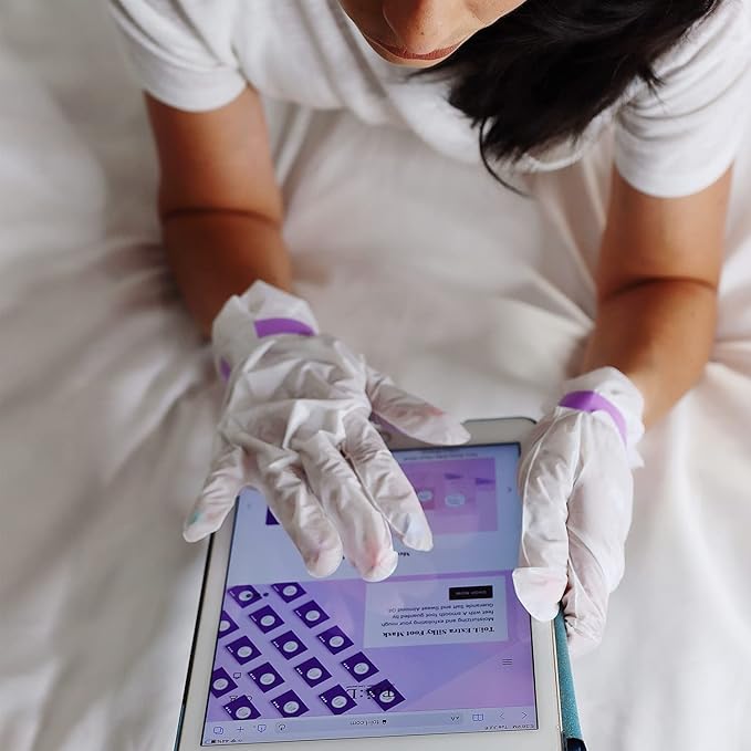 Catherine Muller Floral Hand Mask 8 Pairs, Moisturizing Gloves for Dry Hands with Elder Flower & CICA, Repairing and Nourishing Hand Care Treatment for Cracked, Rough, and Dry Skin