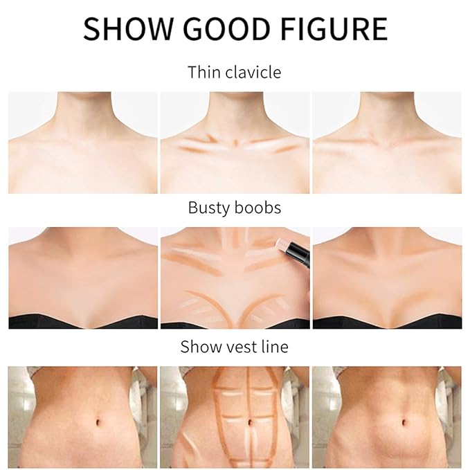 Double-End Contour Highlighter Stick, Face Contour Makeup Contouring Sticks Cream Concealer (1)