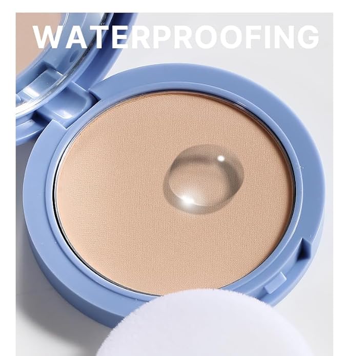 Oil Control Face Pressed Powder,Matte Smooth,Waterproof Long-Lasting Setting Powder, Perfect Lightweight Facial Makeup For Soft Focus Finish,Minimizes Fine Lines And Pores,0.35Oz (CLASSIC IVORY)