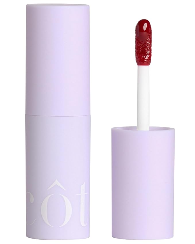 Côte Tempted Peptide Lip Shine – Warm Berry Lip Gloss for Bold Color & Hydration – Vegan, Cruelty-Free, Anti-Aging with Shea Butter & Hyaluronic Acid – Long-Lasting, Smooth, Moisturizing Shine