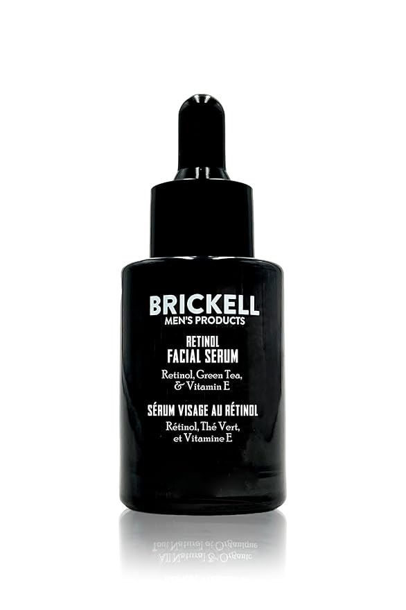 Brickell Men's Retinol Skin Care Serum Treatment For Firming Face Lines & Eye Wrinkles, Deep Hydrating Facial Skincare Serum For Anti-Aging, Fragrance Free, 1 Ounce