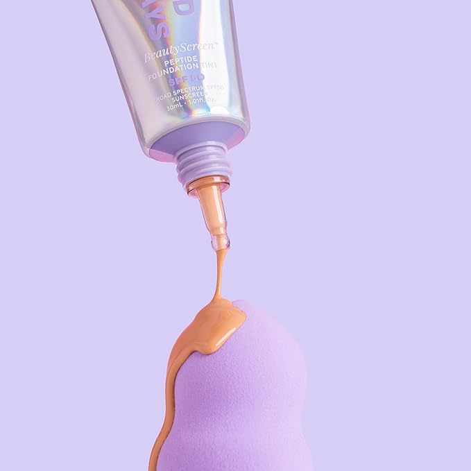 Naked Sundays BeautyScreen™ SPF 50 Mineral Peptide Foundation Tint – 2-in-1 Skin Tint & Mineral Sunscreen | Radiant, Buildable Coverage, Acne-Safe, Infused with Peptides (6 Tan Caramel, 1.01 oz)