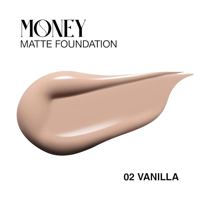 Matte Foundation Money - Long-Lasting Makeup Foundation with Flawless & Buildable Coverage - Liquid Foundation for All Skin Types (Vanilla)