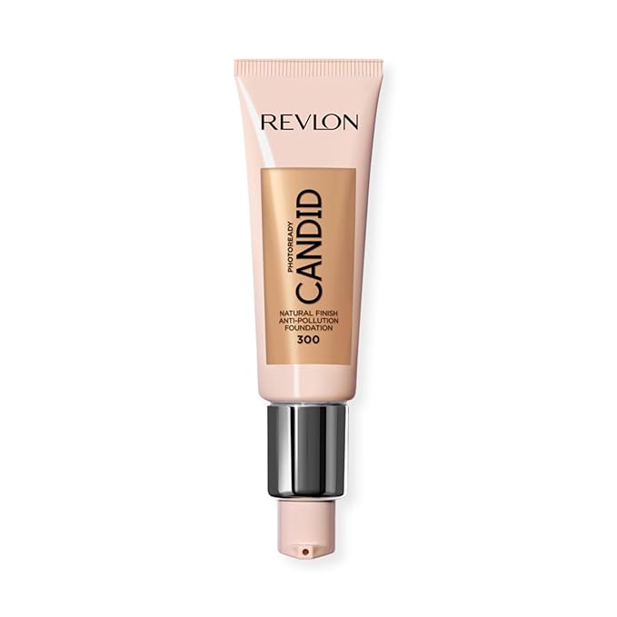 Revlon PhotoReady Candid Natural Finish Foundation with Anti-Pollution, Antioxidant, Anti-Blue Light Ingredients, Fluid 300 Dune, 0.75 Fl Oz