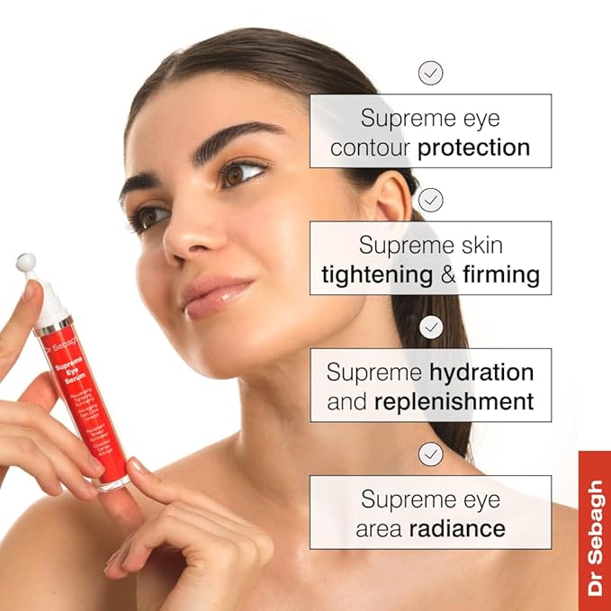 Dr Sebagh® Suprême Under Eye Tightening Serum [ADVANCED ROLL-ON FORMULA] - Under Eye Dark Circle, Puffiness, Fine Lines & Eye Bags Remover - Eye Serum Anti-Aging Wrinkles - Eye Treatment (0.51 fl Oz)