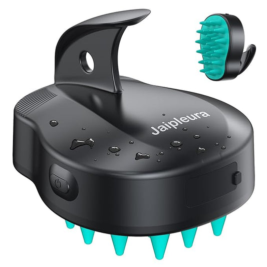 Electric Hair Scalp Massage Brush with Soft Silicone Bristles,3-Level Vibration,IPX6 Waterproof for Hair Growth & Dandruff Removal, Scalp Exfoliator(Green)