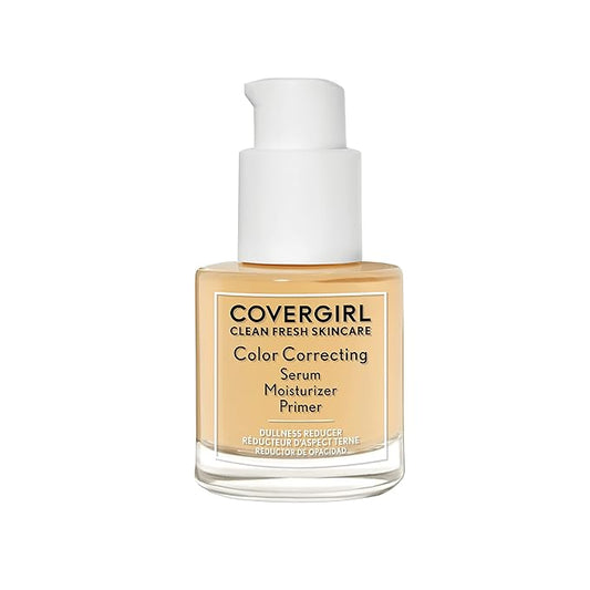 COVERGIRL Clean Fresh Color Correcting Serum + Moisturizer + Primer – Moisturizer, Face Primer, Covergirl Skincare, Vegan Formula – Medium, 30ml (1.0 fl oz)