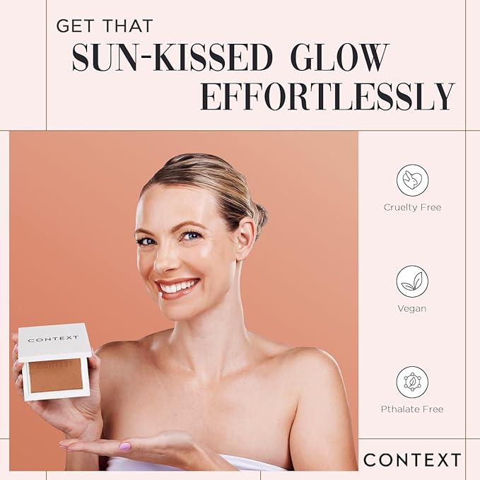 Context Skin Matte Bronzer Powder | Vegan & Cruelty-Free Powder Bronzer for Face | Sun-Kissed Makeup Finish | Long-Lasting, Buildable Coverage Skin Tones | Undisputed
