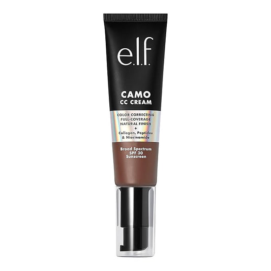 e.l.f. Camo CC Cream, Color Correcting Medium-To-Full Coverage Foundation with SPF 30, Rich 620 W, 1.05 Oz (30g)