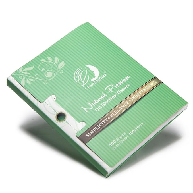 Facial Oil Blotting Paper For Oily Skin, 100 Count, pack of 6 - Natural Green Tea Face Absorbing Sheets, Skin Care and Oil Control Must Have For Both Female and Male