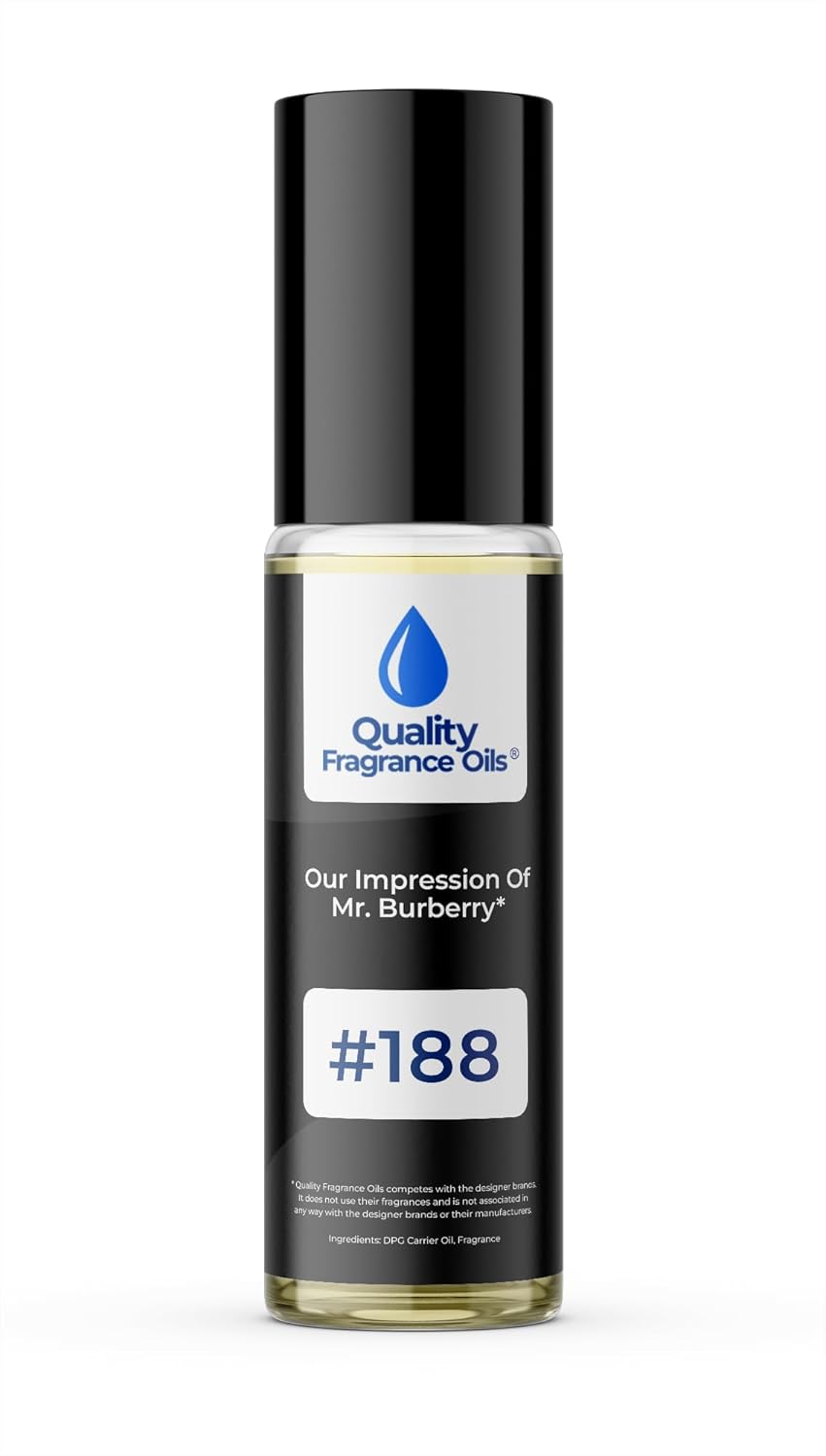 Quality Fragrance Oils' Mr. Burb. Impression #188 | Long-Lasting Perfume Oil, Alcohol-Free, Strong Scent, 10ml Roll-On | Affordable Alternative to Designer Fragrances