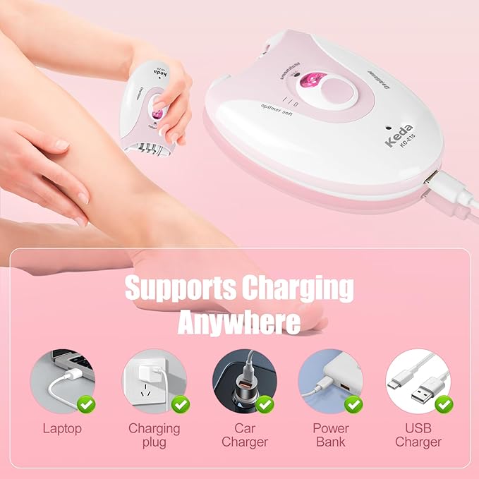 Epilator for Women, Epilators with LED Light, Dual Speed Hair Removal Device, Facial Hair Removal Women, Cordless, Epilators Hair Removal Rechargeable, for Epilator Bikini, Face, Arm, Legs, Armpits