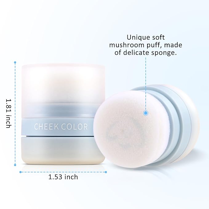 Boobeen Powder Blush for Cheeks, Air Cushion Matte Blush, Natural Highly Pigmented Blush Makeup Easy to Blend, Loose Blush Compact Long-lasting
