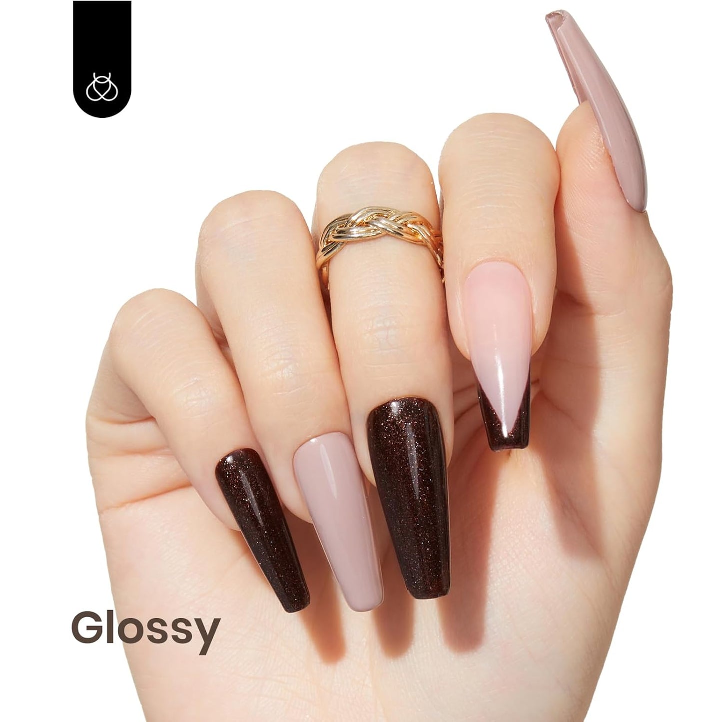 Beetles Brown Glitter Gel Nail Polish, 15ml Fall Chocolate Brown Jazz Club Soak Off Gel Polish Nail Art Manicure Salon DIY Gift for Women