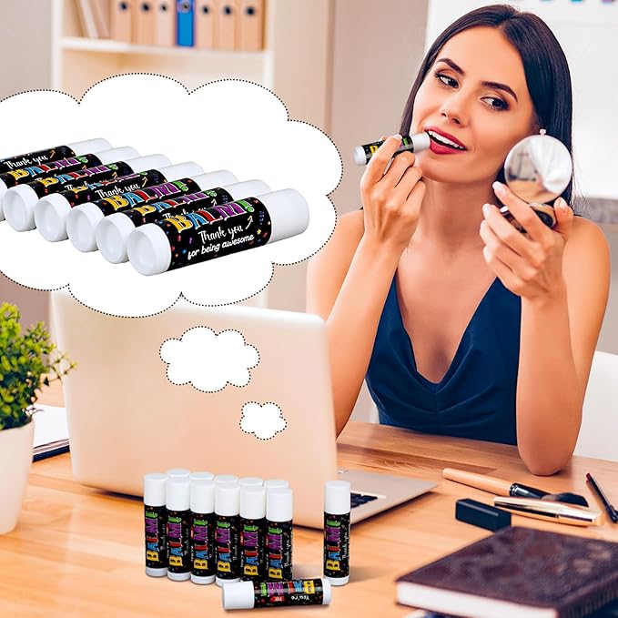 Dunzy 100 Pack Employee Appreciation Gifts Bulk Lip Balms Favors Bulk Small Thank You Gifts Team Appreciation Inspirational Gifts for Women Men Coworkers Staff Teachers Nurses Team