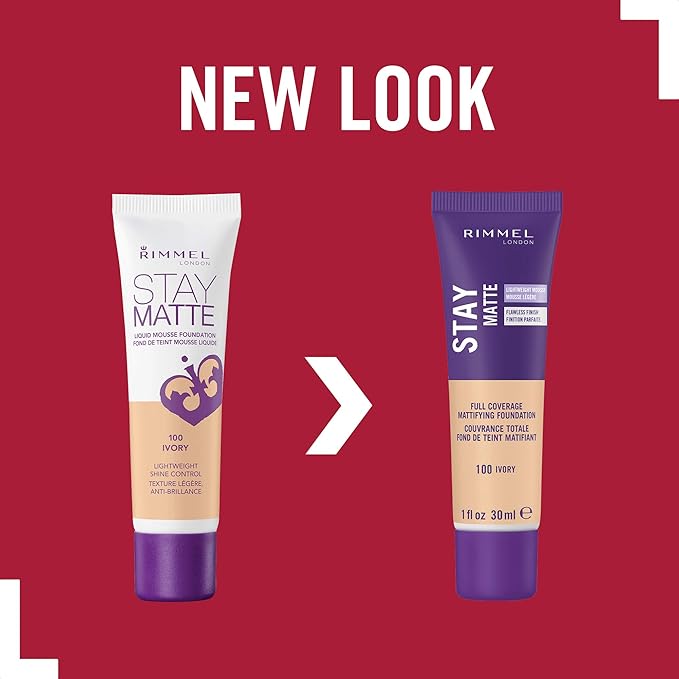 Rimmel London Stay Matte Liquid Mousse - 506 Deep Noisette - Foundation, Lightweight, Shine Control, Oil-Free, 1oz