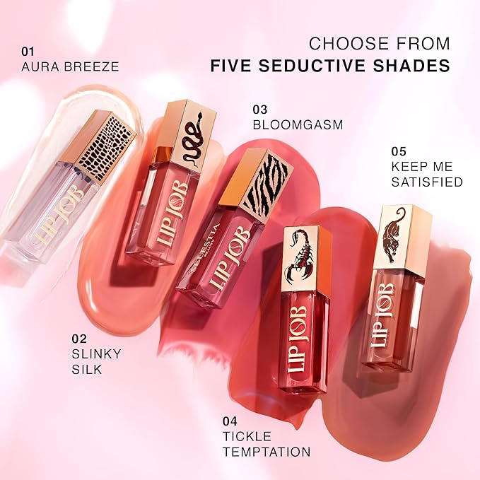 Lip Plumper Gloss Lip Job - Plumping Lip Gloss with Glossy Finish - Lip Pump Gloss with Hydrating & Smoothing Formula - 0.14 Fl Oz (Aura Breeze)