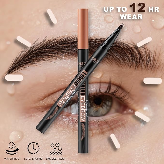Eyebrow Pen, Angled Brow Brush,Eyebrow Pencils for Women,Natural Brow Pen,Hair-Like Strokes, 24hrs Long-Lasting,Waterproof, Smudge-Proof,Easy to Use, Multiple Uses,Gifts for Her,Chocolate