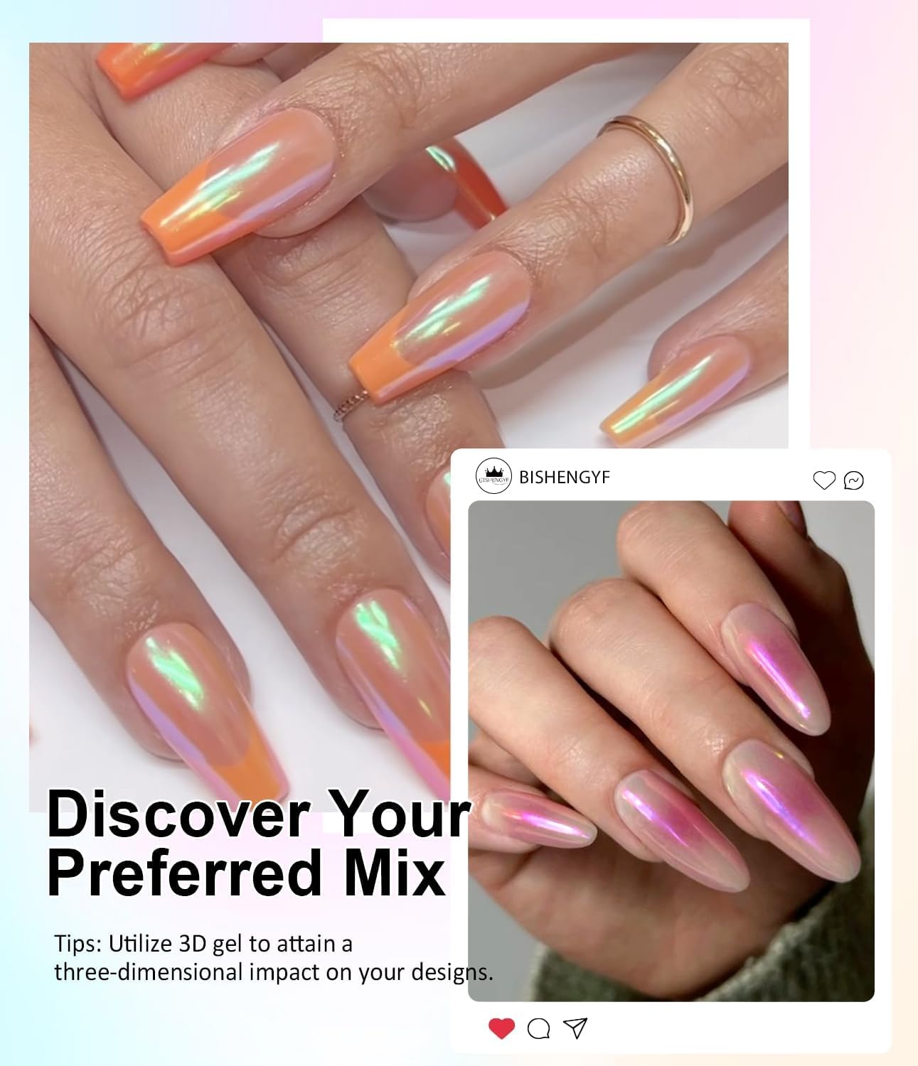 Chrome Nail Powder Pink White Powder for Nail Art Chrome for Art Home DIY