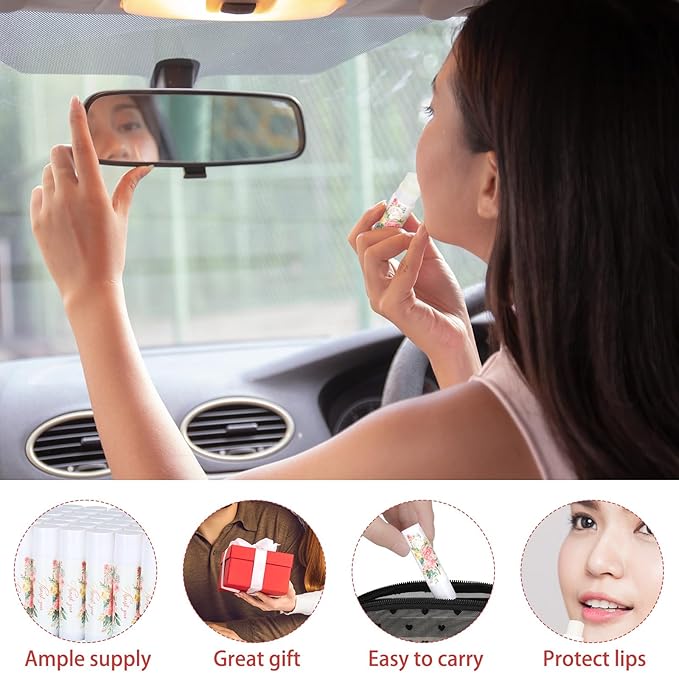 Dunzy 100 Pack Hello Fall Thanksgiving Party Gifts Bulk Lip Balms Favors Employee Appreciation Gifts Thank You Gifts Team Inspirational Gifts for Women Men Coworkers Satff Teachers(Flower)