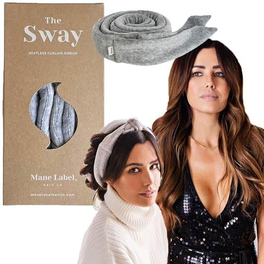 Heatless Hair Curling Ribbon Wrap: The Sway Original Heatless Curling Ribbons | Luxe Velour | Mane Label Hair Co. (Fog)